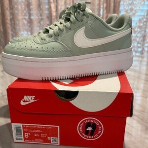 Nike Court Vision Alta in Mint Green and White